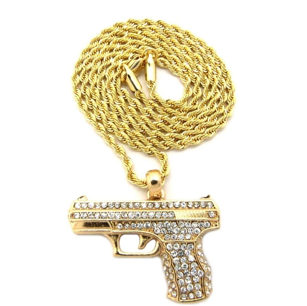 14k gold plated pendant CZ necklace